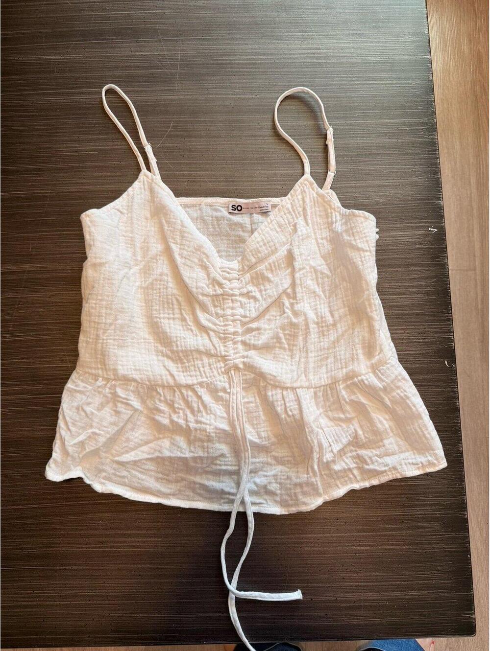 NWT SO peplum adjustable tank top women’s large